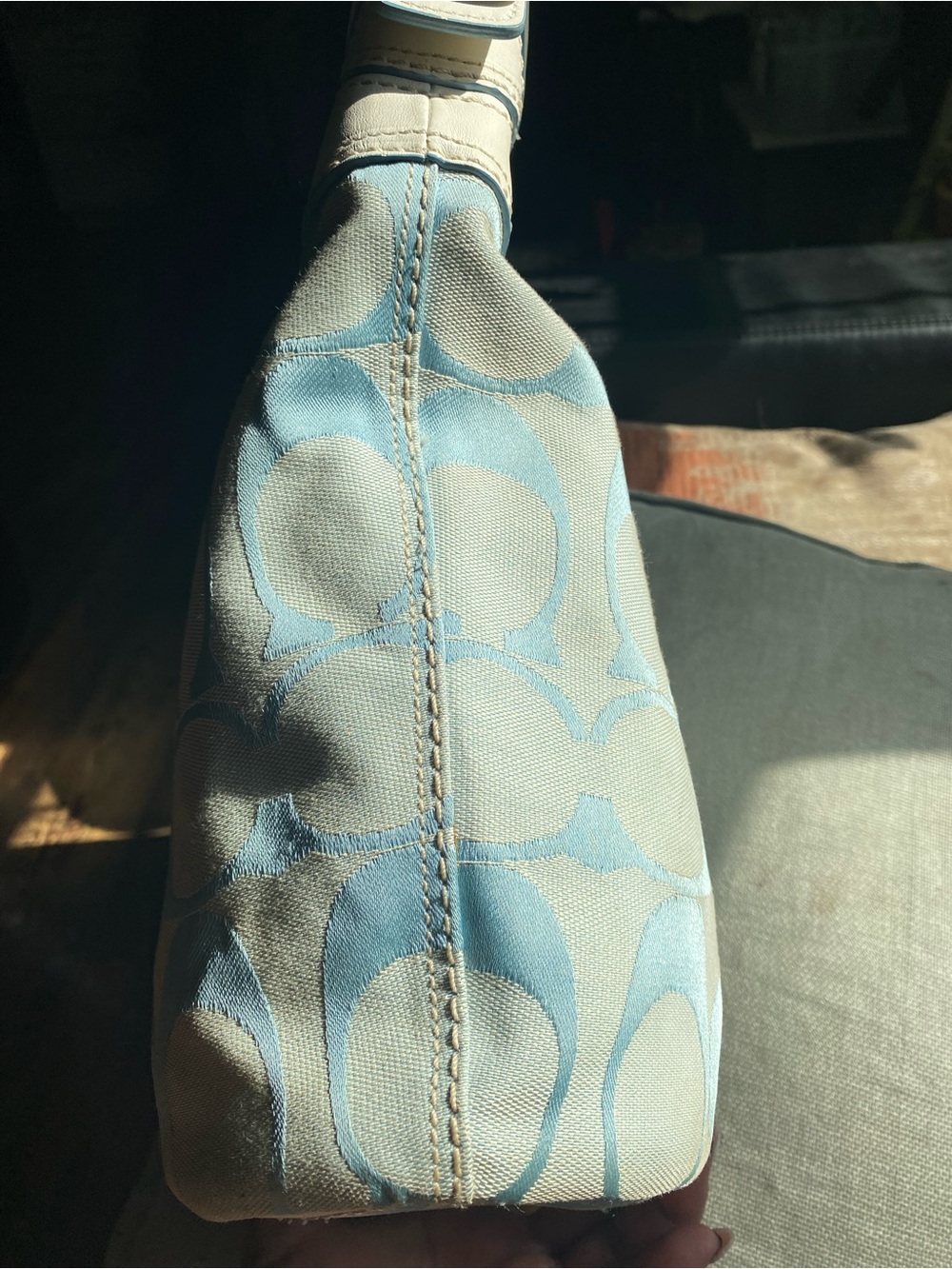 Coach Light Blue Signature Canvas Bucket Shoulder Bag - Picture 3 of 12